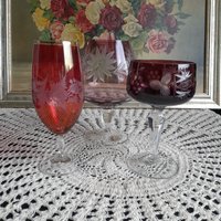 Vintage Handgefertigte Deutsche Gläser Mit Blumen Muster Vintage Handgefertigte Deutsche Gläser Mit Blumen Muster von AntikGift