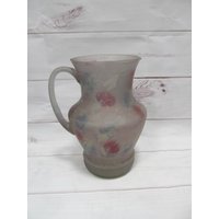 Vintage Hebron Israel Art Glas Krug Handbemalt Judaica von AntikGift