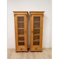 1 Paar Seitlich Verglaste Landhaus-Vitrinen Im Jugendstil, in Weichholz Von Antik-Lux von AntikHandelLux