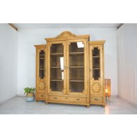 Große Restaurierte Vitrine, Bücherschrank-Buffet Von 1900 in Weichholz von AntikHandelLux