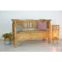 Schöne Truhenbank Im Landhausstil in Weichholz "140 cm Breit" Schwedenbank von AntikHandelLux