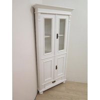 Schöner Landhaus Eckschrank-Vitrine in Weichholz Massiv Weiß Von Antik-Lux Schöner Landhaus Eckschrank-Vitrine in Weichholz Massiv Weiß Von Antik-Lux von AntikHandelLux