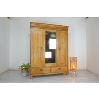 Schöner Zerlegbarer Jugendstil Schrank Von 1900 Mit Spiegel in Weichholz von AntikHandelLux