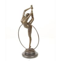 Zauberhafte Bronzefigur Mit Reifen, Hooptänzerin Nach P. Collinet von AntikHandelLux