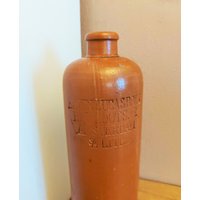 Antike Ervin Lucas Bols Steingut Handgemachte Flasche, Holland, 1800Er Jahre von AntikHausCrafts