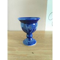 Jahrgang Moses Keramik Kleine Kobalt Blau Kelchen, Zypern, 1970Er Jahre von AntikHausCrafts