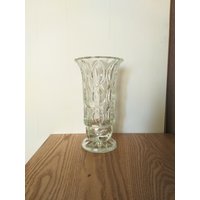 Vintage Dicke Glas Vase Mit Konkavem Oval Muster, Udssr, 1960Er Jahre von AntikHausCrafts