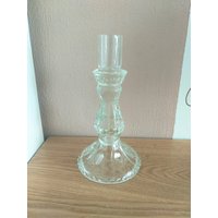 Vintage Klar Gepresstglas Kerzenhalter von AntikHausCrafts
