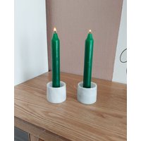 Vintage Onyx Kerzenständer Set 2, Grau Marmor Kerzenhalter, Stein Kerzenhalter von AntikHausCrafts