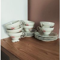 Vintage Rosenthal Selb-Germany Pompadour Porzellan Tee Set 15, Deutschland, 1930Er Jahre von AntikHausCrafts