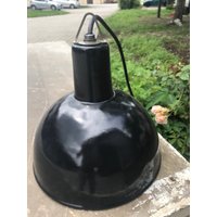 Industrielampe, Hängelampe, Emaillelampe, Loft, Lampe von AntikLiving