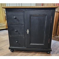 Antiker Brotschrank Schrank Vertiko Kommode Schwarz von AntikStaudinger