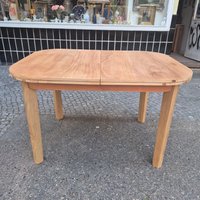 Vintage 70Er Jahre Tisch Vollholz Oval Ausziehbar 170x90cm von AntikStorys