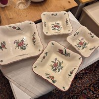 Vintage Zell Am Harmersbach Alt Straßburg Servierschüsseln Schüsseln Keramik Blumen von AntikStorys