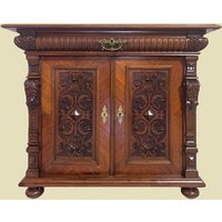 1880Er Antik Gründerzeit Nußbaum Säulen Kommode Anrichte Buffet Vertiko Von 1880 von AntikVersand