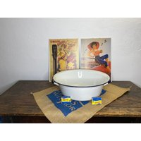 Antik, Emailleschüssel, Vintage Schüssel, Alte Schüssel, Emailleschale, Antike Schüssel, Große Schüssel von AntikZeitlosSchoen