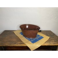 Emaille Wanne, Antike Wanne, Blechwanne, , Valentinstags Geschenk von AntikZeitlosSchoen