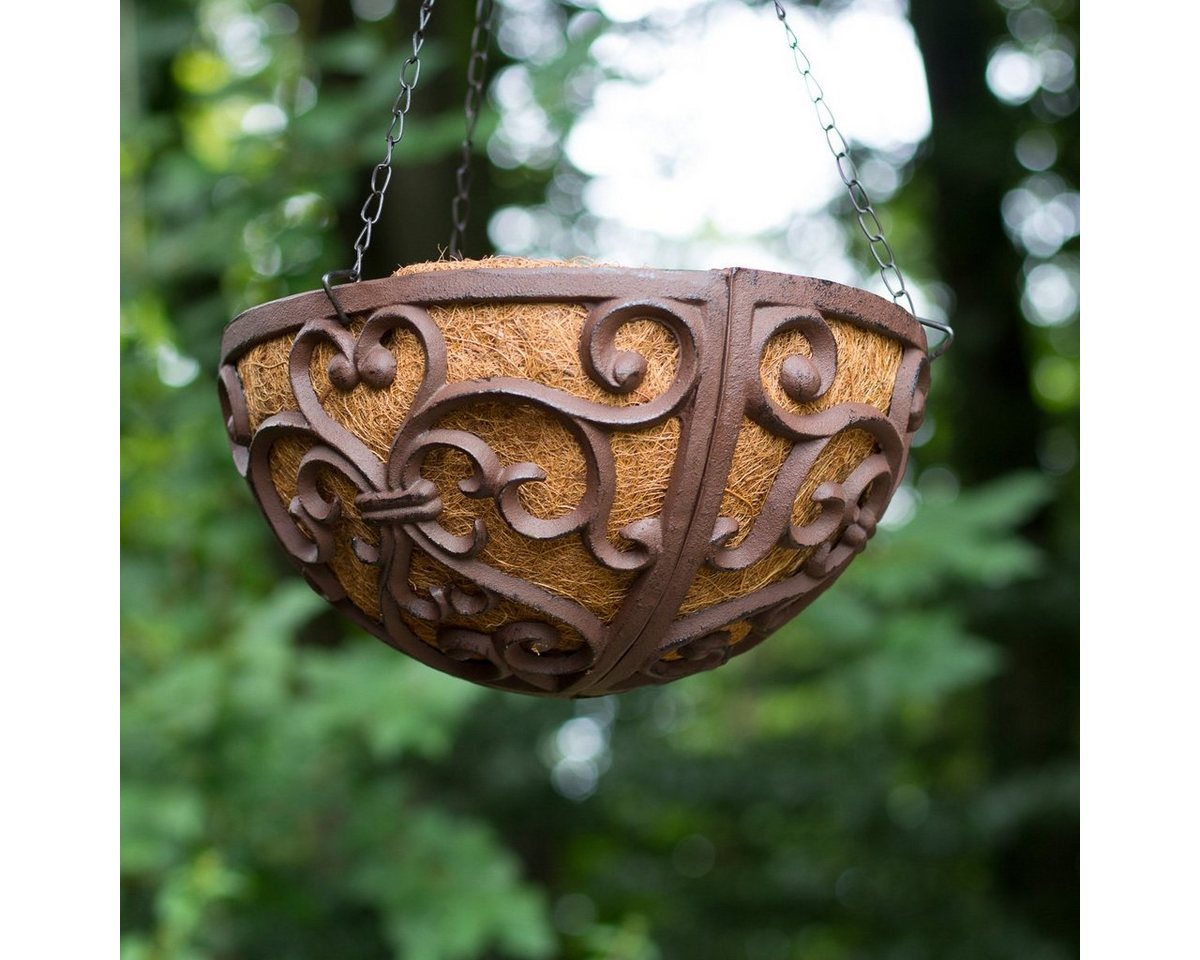 Antikas Blumentopf Blumenampel in antikbr. - Hanging Basket - handgefertigt für Balkon von Antikas
