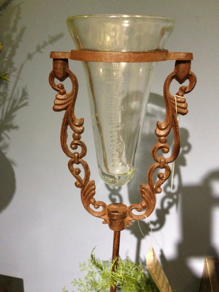 Antikas Blumentopf Glas-Regenmesser, originelle Dekoration Niederschlagsmesser als von Antikas