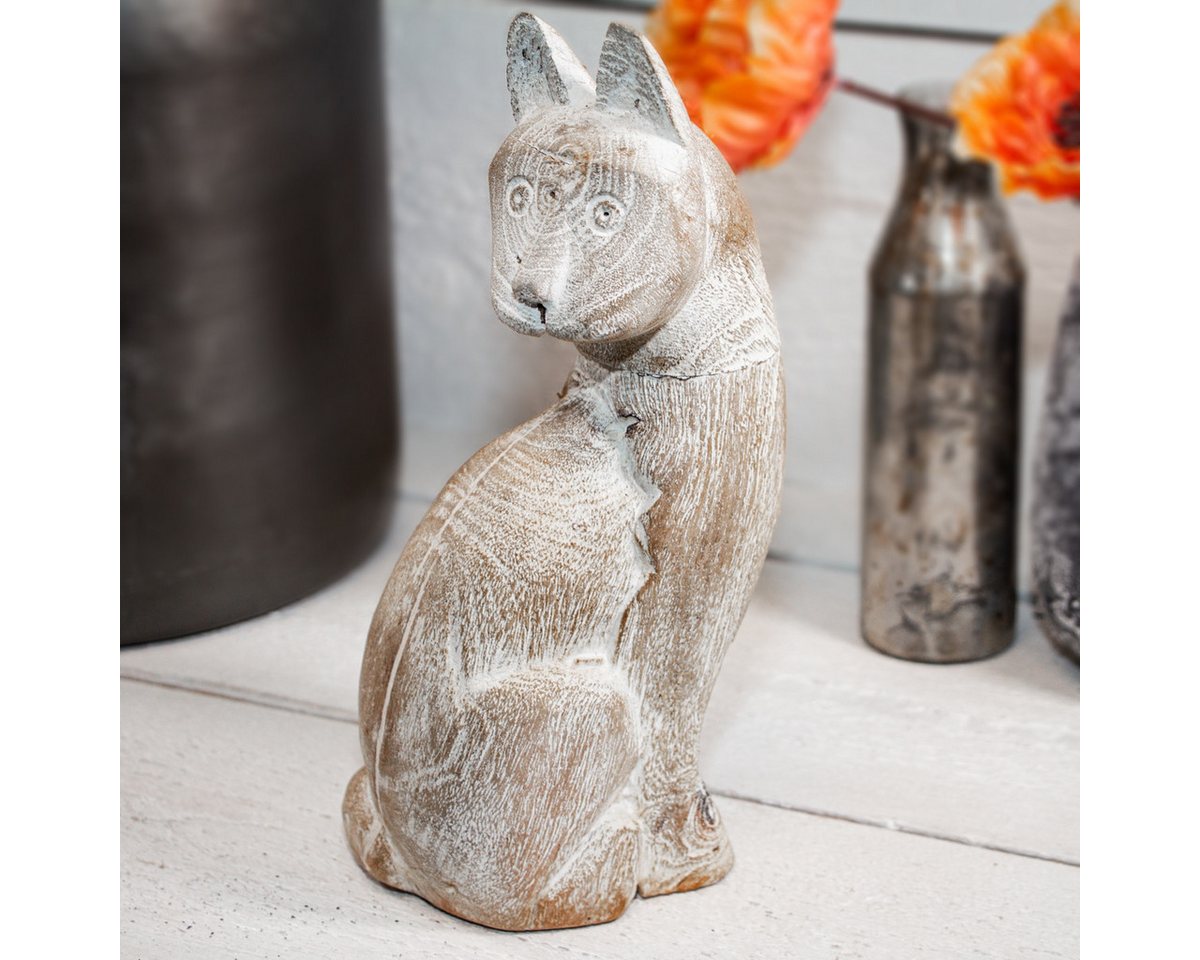 Antikas Dekofigur Katzen Figur Gartenfigur Holzfigur Tiere Tierfiguren Dekoration - 27 von Antikas