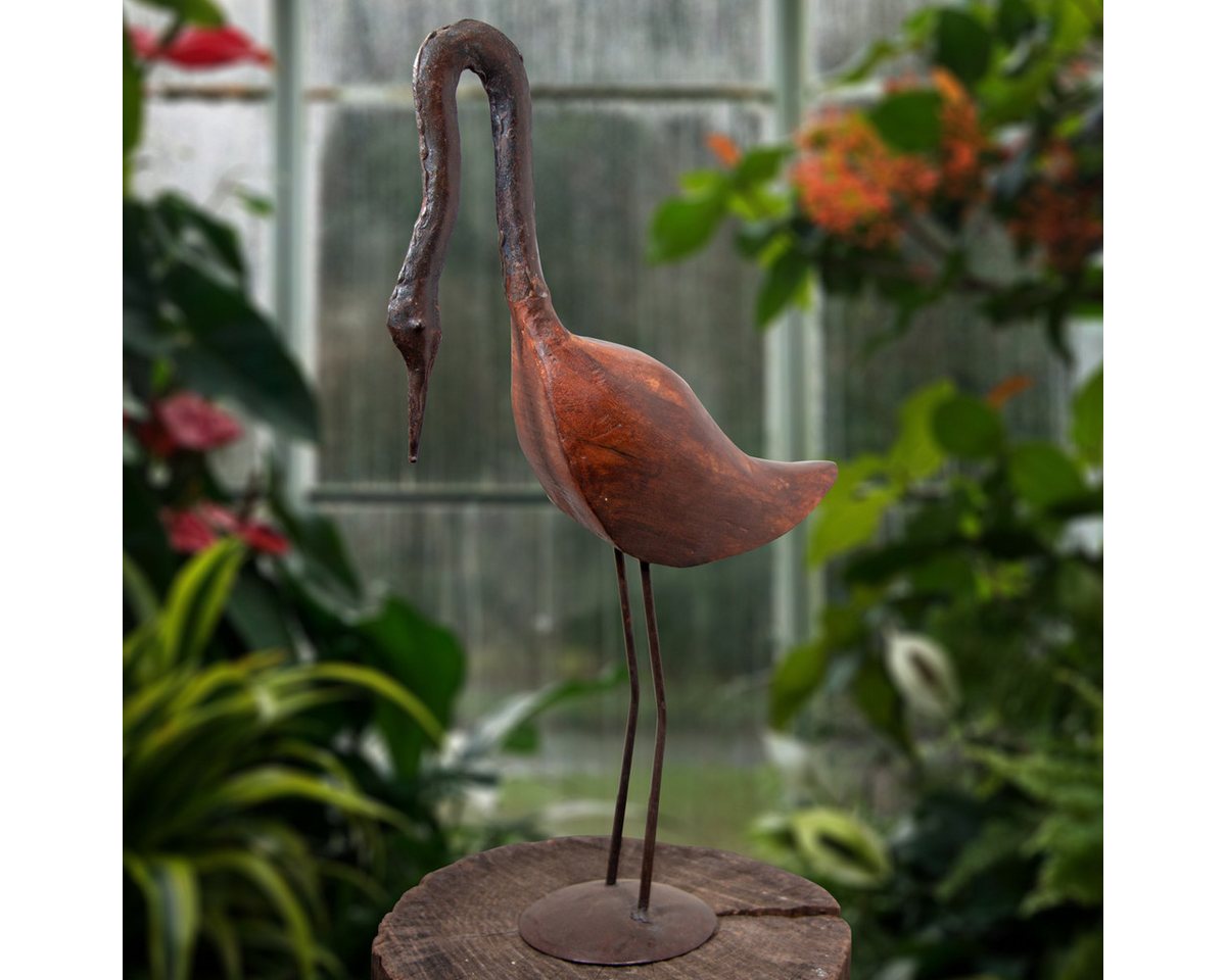 Antikas Dekofigur Vogelfigur, L, Gartenfigur, Metallfigur, Kranich, Tierfiguren, - 43 cm von Antikas