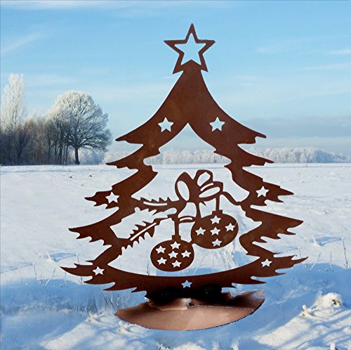 Antikas - Edelrost Weihnachtsbaum - Tanne Winter Deko Antik - Vintage Terrasse Landhaus von Antikas