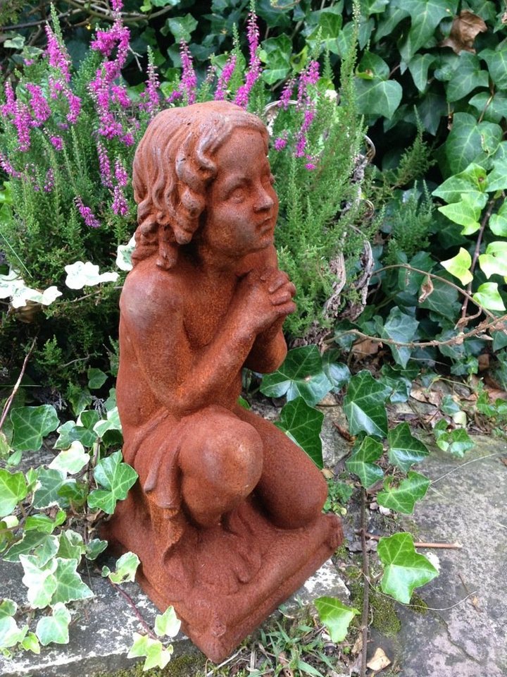 Antikas Gartenfigur Betender Engel nach Antik-Skulptur, Engel massives Eisen für Grab Antikas Gartenfigur Betender Engel nach Antik-Skulptur, Engel massives Eisen für Grab von Antikas