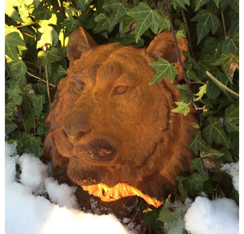 Antikas Gartenfigur Indischer Tiger Wandrelief - Löwenkopf für Brunnen - Mauer- von Antikas