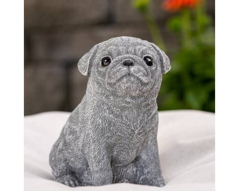 Antikas Gartenfigur Mops Welpe klein, Steinguss, grau, H 15 cm x T 11 cm Antikas Gartenfigur Mops Welpe klein, Steinguss, grau, H 15 cm x T 11 cm von Antikas