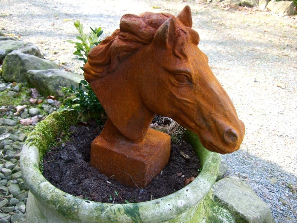 Antikas Gartenfigur Pferdekopf Skulptur für Pfosten und Mauerpfeiler Gartendeko Pferd Antikas Gartenfigur Pferdekopf Skulptur für Pfosten und Mauerpfeiler Gartendeko Pferd von Antikas
