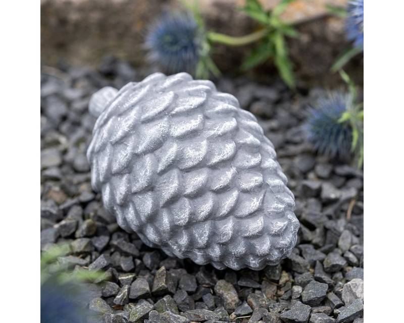Antikas Gartenfigur Tannenzapfen klein, Steinguss, grau, H 8cm x T 13cm von Antikas