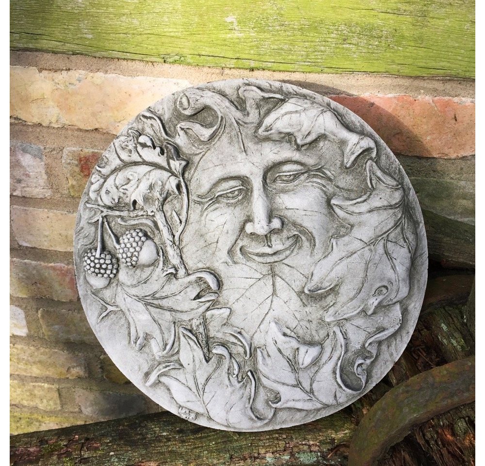 Antikas Gartenfigur Vollmond Wand Dekoration Mondgesicht Terrasse Wandbilder Gnome - von Antikas