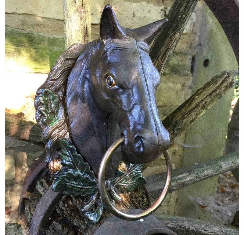 Antikas Gartenfigur Wanddekoration Pferdekopf aus Metall - Garten Wandobjekt, Dekoration von Antikas