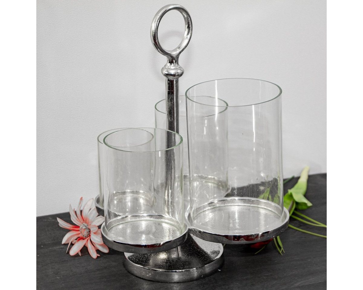 Antikas Wanddekoobjekt Aluminium Kerzenhalter, 4-armig, Glaskuppel, Dekoration - H.36cm Antikas Wanddekoobjekt Aluminium Kerzenhalter, 4-armig, Glaskuppel, Dekoration - H.36cm von Antikas