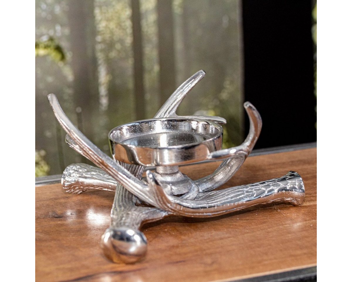 Antikas Wanddekoobjekt Aluminium Kerzenhalter, klein, Elchgeweih, Dekoration Antikas Wanddekoobjekt Aluminium Kerzenhalter, klein, Elchgeweih, Dekoration von Antikas