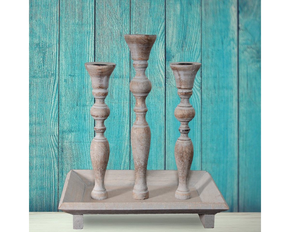 Antikas Wanddekoobjekt Kerzenhalter, Holz, eckig, Blau-braun, 3 Kerzen, Chabby Chic Antikas Wanddekoobjekt Kerzenhalter, Holz, eckig, Blau-braun, 3 Kerzen, Chabby Chic von Antikas