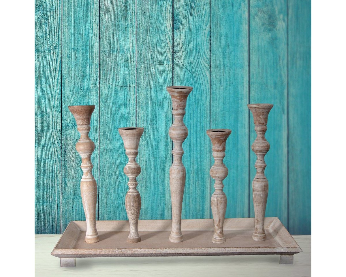 Antikas Wanddekoobjekt Kerzenhalter, Holz, eckig, Weiß-braun, 5 Kerzen, Chabby Chic Antikas Wanddekoobjekt Kerzenhalter, Holz, eckig, Weiß-braun, 5 Kerzen, Chabby Chic von Antikas