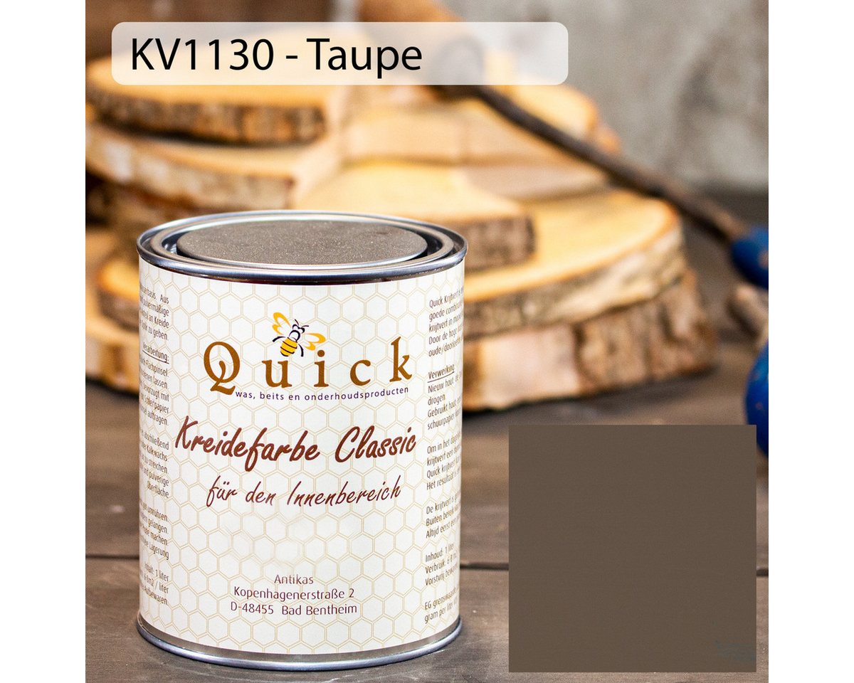 Antikas Kreidefarbe Kreidefarbe Shabby Chic Nostalgie Landhaus Vintage - Taupe - 1L von Antikas