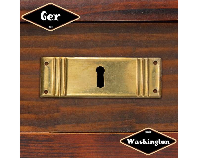 Antikas Möbelbeschlag Schlüsselplatte,Serie "Washington",6er Pack, Eisen in Messing pat. von Antikas