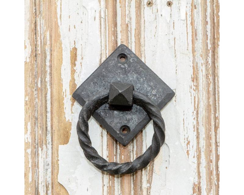 Antikas Möbelbeschlag Schubladengriff, Ring, Klein, Eisen schwarz, H9,5xB7,1cm von Antikas