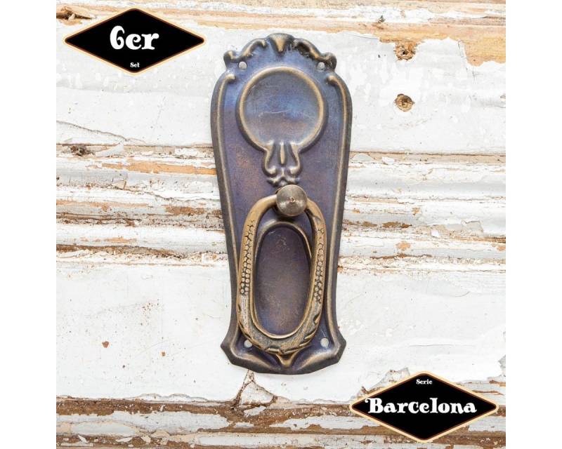 Antikas Möbelbeschlag Schubladengriff,Serie "Barcelona",6er Pack, Eisen in Messing pat. von Antikas