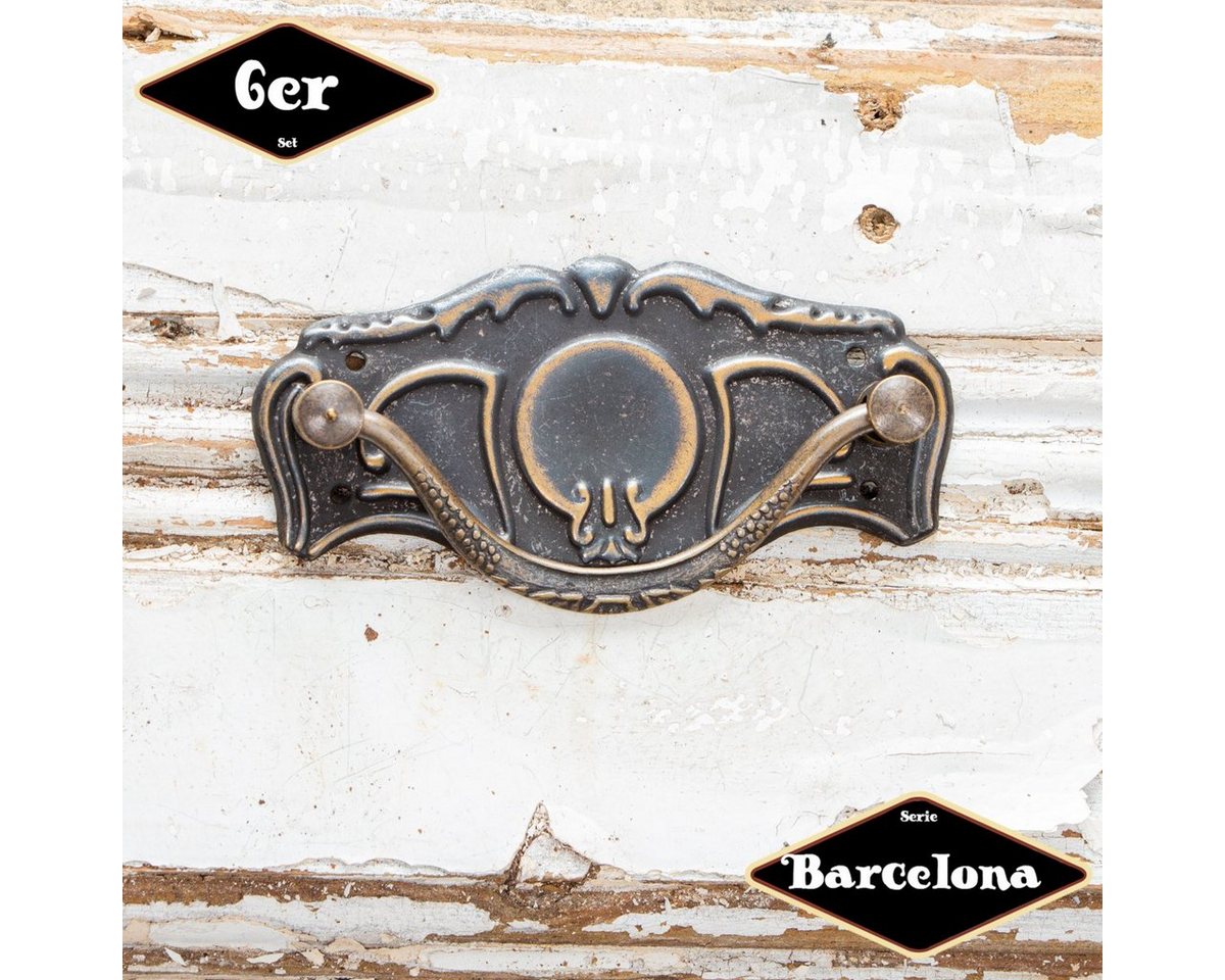 Antikas Möbelbeschlag Schubladengriff,Serie "Barcelona",6er Pack, Eisen in Messing pat. von Antikas