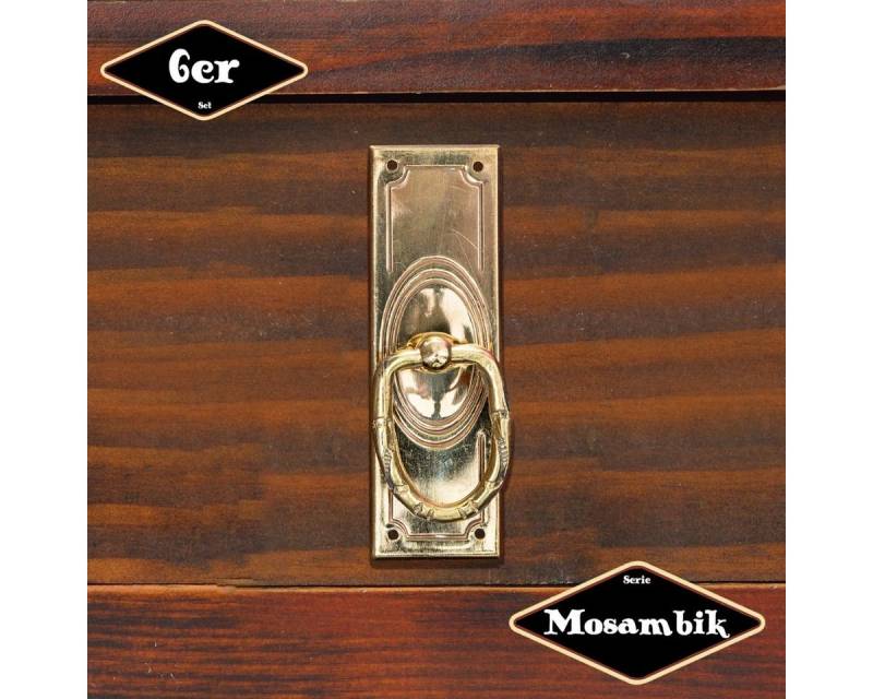 Antikas Möbelbeschlag Schubladengriff,Serie "Mosambik",6er Pack, Eisen in Messing gl. von Antikas