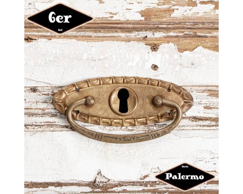 Antikas Möbelbeschlag Schubladengriff,Serie "Palermo",6er Pack, Eisen in Messing pat. von Antikas