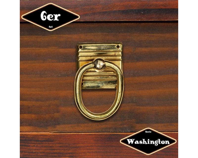 Antikas Möbelbeschlag Schubladengriff,Serie "Washington",6er Pack, Eisen in Messing gl. von Antikas