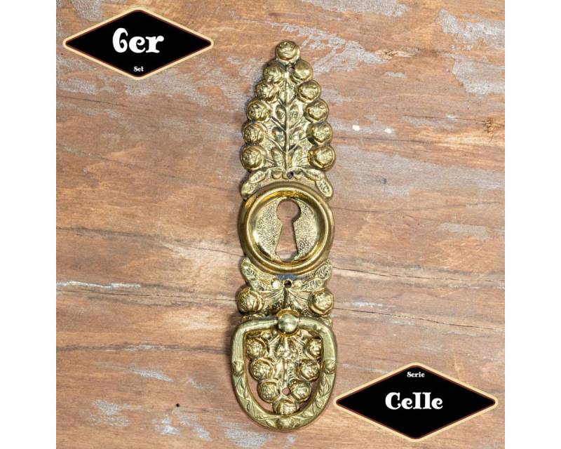 Antikas Möbelbeschlag Schubladengriff,Serie"Celle",6er Pack, Eisen in Messing von Antikas