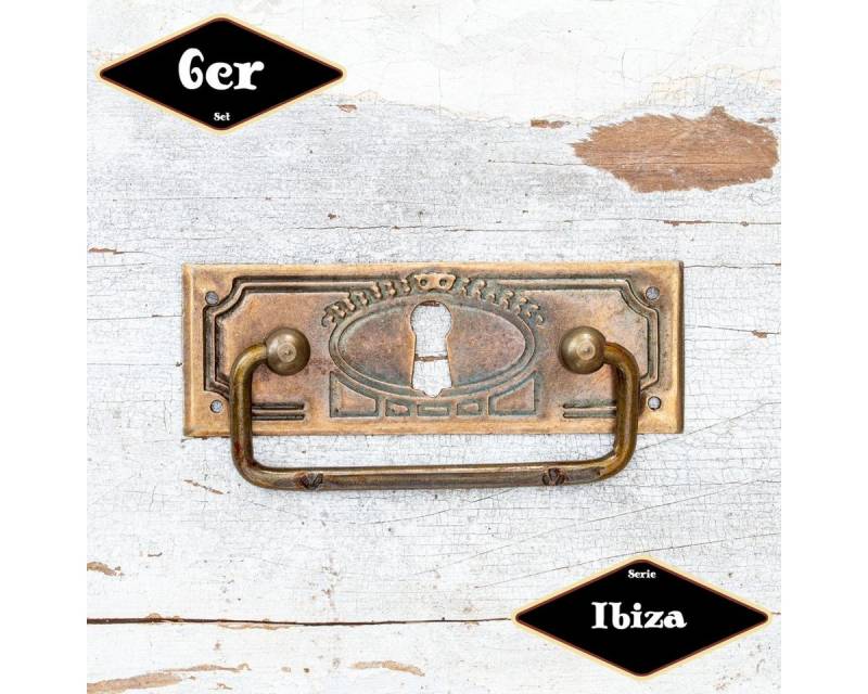 Antikas Möbelbeschlag Schubladengriff,Serie"Ibiza",6er Pack, Eisen in Messing von Antikas