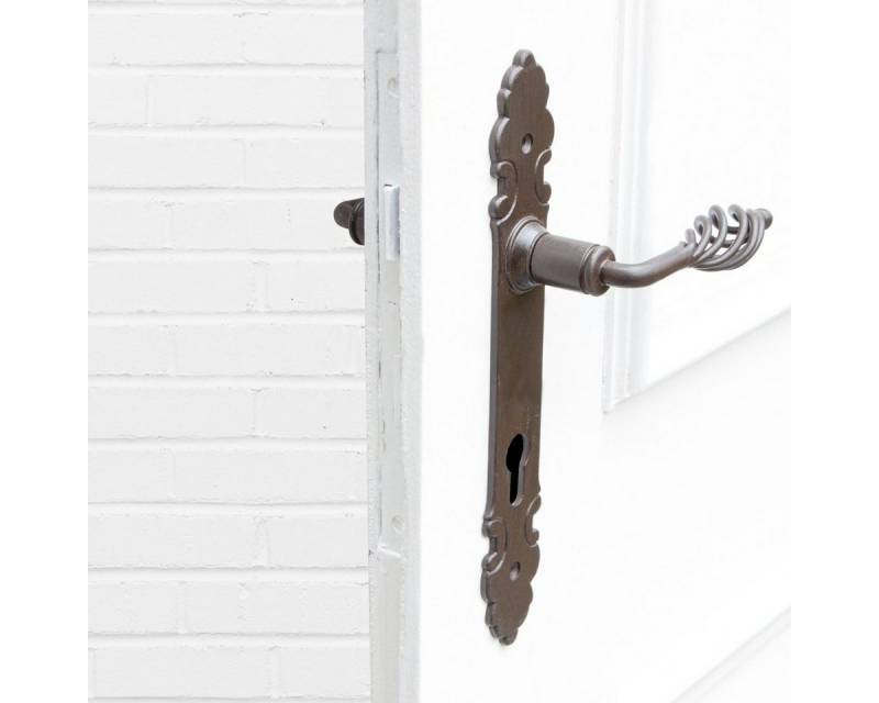 Antikas Türbeschlag Drückergarnitur für Haustüren, zeitloses Design, PZ92, Eisen braun von Antikas