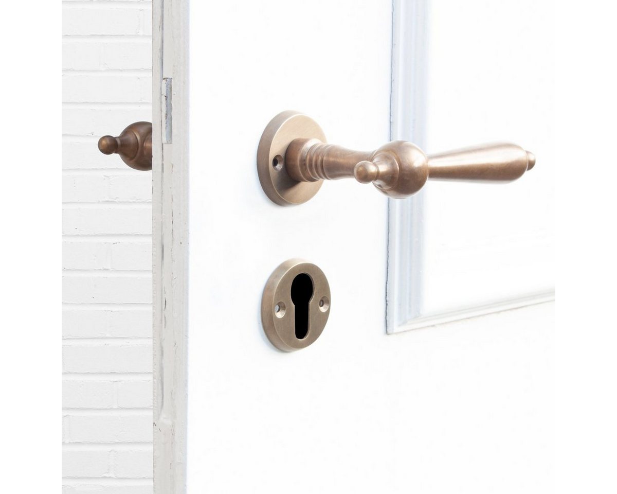 Antikas Türbeschlag Drückergarnitur für Haustüren-zeitloses Design, PZ, Messing von Antikas