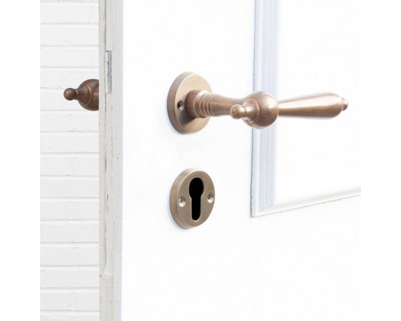 Antikas Türbeschlag Drückergarnitur für Haustüren-zeitloses Design, PZ, Messing von Antikas